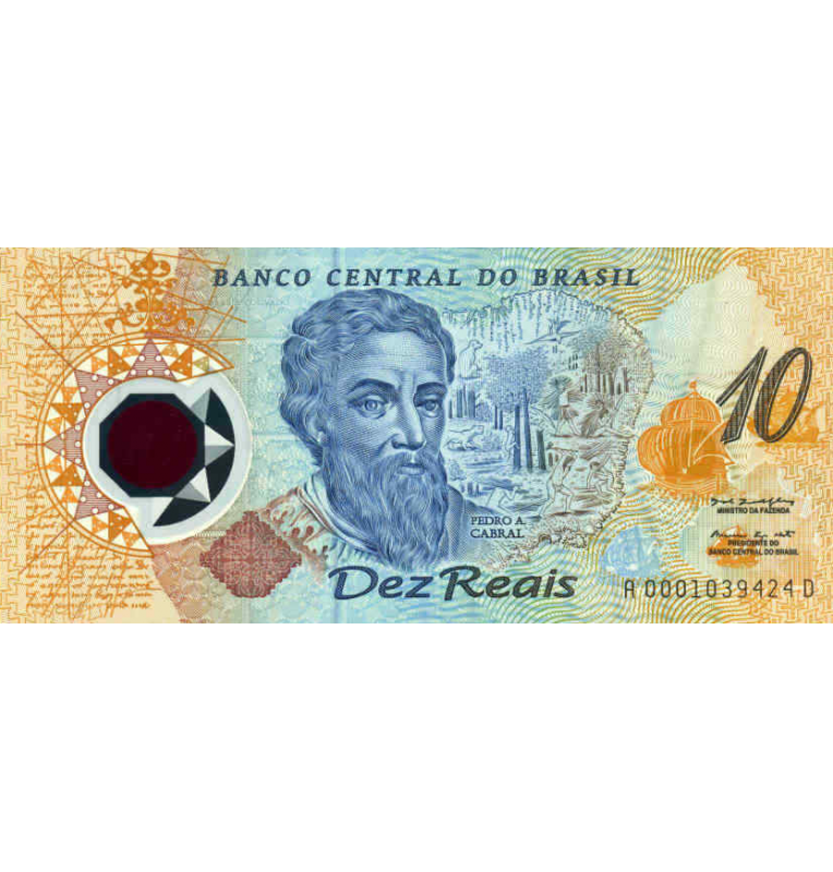 Brasil 10 Reales 2000 Pick 248a Conmemorativo Polímero